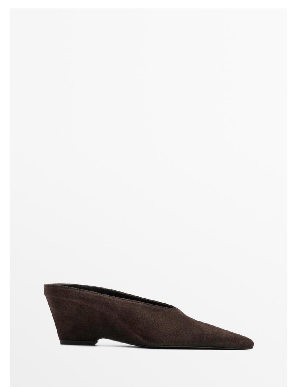 Massimo Dutti Brown Suede Pointed Wedge Pump size 8 NEW